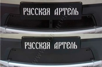 3 099 р. Защитная сетка и зимняя заглушка решетки радиатора Русская Артель Renault Sandero Stepway (BS) (2010-2014) (Поверхность текстурная)  с доставкой в г. Кемерово. Увеличить фотографию 2