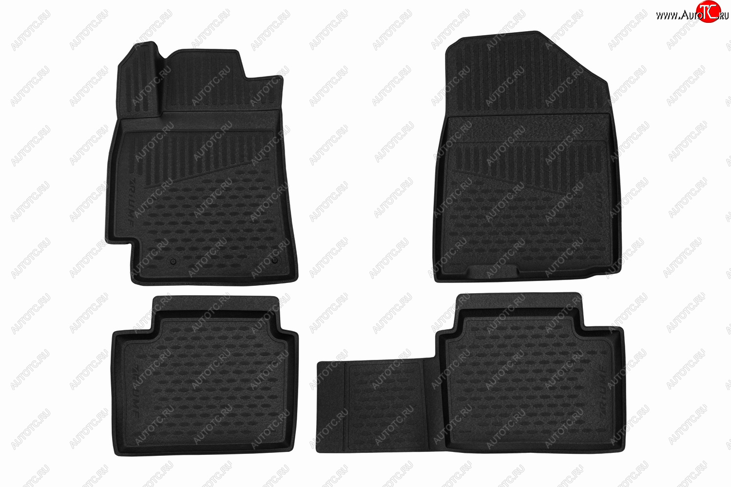 1 199 р. Коврики салона (полиуретан) TRIUMF 3D Toyota Highlander XU50 дорестайлинг (2013-2017) (Чёрные)  с доставкой в г. Кемерово