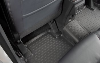 1 199 р. Коврики салона (полиуретан) TRIUMF 3D Toyota Highlander XU50 дорестайлинг (2013-2017) (Чёрные)  с доставкой в г. Кемерово. Увеличить фотографию 4