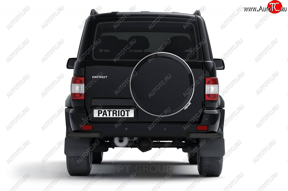 5 479 р. Защита заднего бампера (угловая Ø63 мм) Petroil Tuning  Уаз Патриот ( 3163 5-дв.,  3163 5 дв.) (2014-2025) 1-ый рестайлинг, 2-ой рестайлинг (окраска в черный (Шагрень))  с доставкой в г. Кемерово