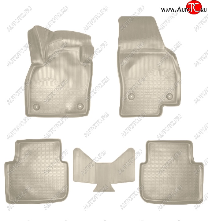 3 499 р. Коврики салонные Noplast (3D)  Skoda Kamiq (2019-2025) (Бежевые)  с доставкой в г. Кемерово