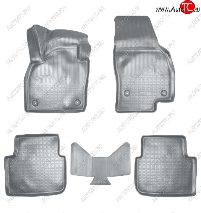 3 299 р. Коврики салонные Noplast (3D)  Skoda Kamiq (2019-2025) (Серые)  с доставкой в г. Кемерово