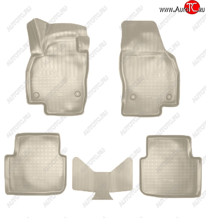 3 499 р. Коврики салонные Noplast (3D)  Skoda Scala (2019-2025) (Бежевые)  с доставкой в г. Кемерово