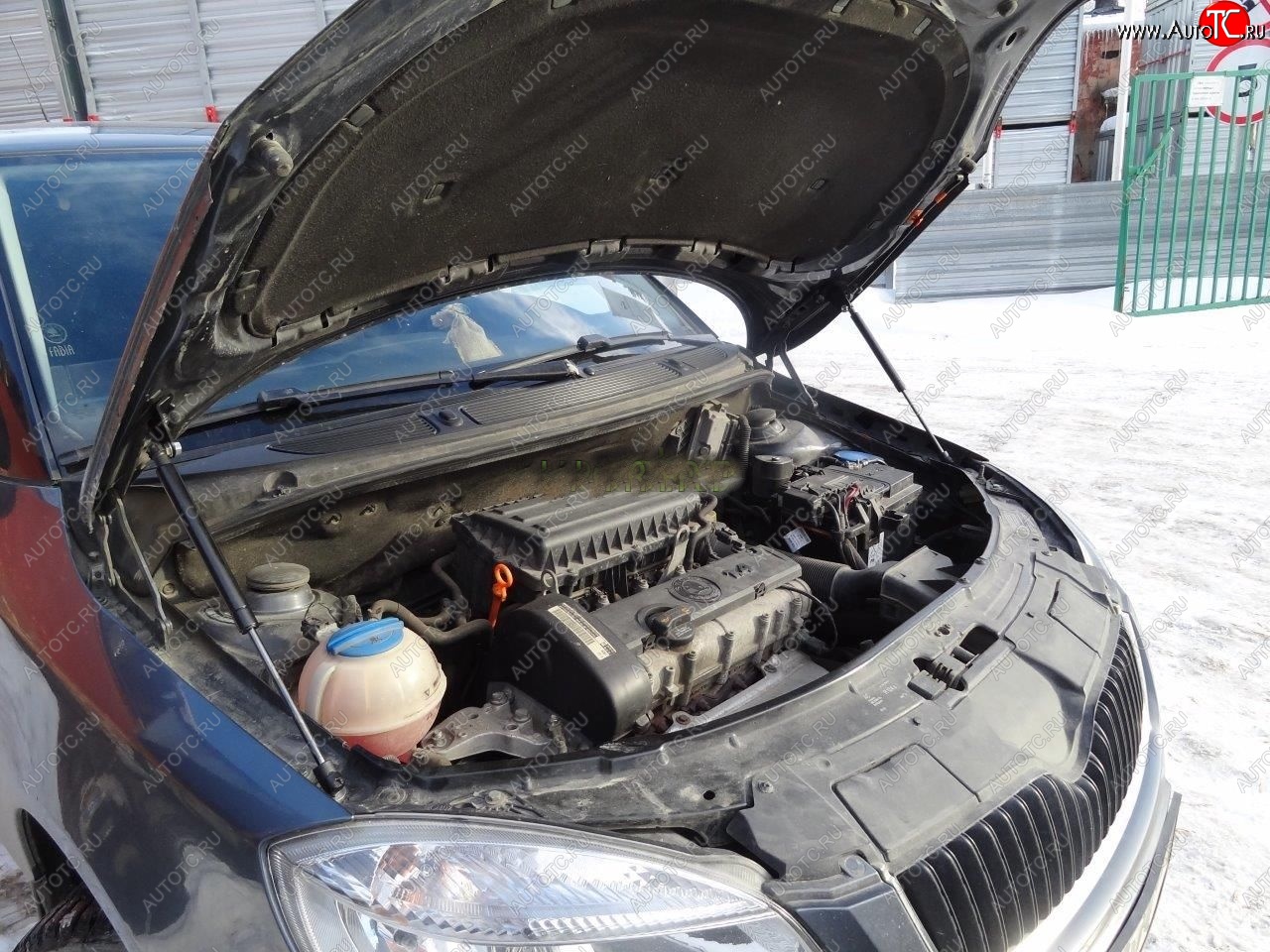2 049 р. Упоры капота Russtal Skoda Fabia Mk2 хэтчбэк дорестайлинг (2007-2010) (2 штуки)  с доставкой в г. Кемерово