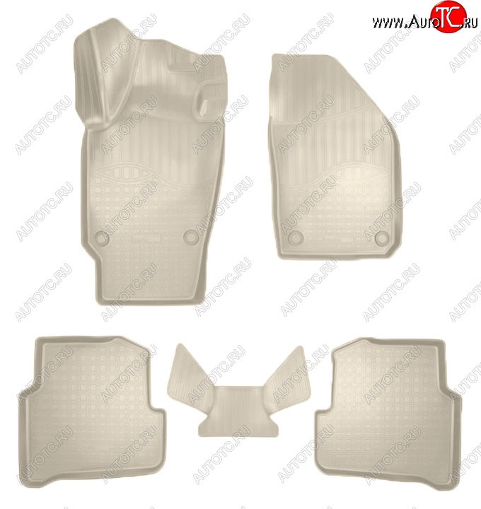 3 199 р. Коврики салонные Noplast (3D)  Skoda Fabia  Mk3 (2014-2018) универсал дорестайлинг, хэтчбэк дорестайлинг (Бежевые)  с доставкой в г. Кемерово