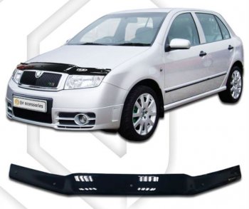 1 999 р. Дефлектор капота CA-Plastiс  Skoda Fabia  Mk1 (2004-2008) седан рестайлинг, хэтчбек рестайлинг (Classic черный, Без надписи)  с доставкой в г. Кемерово. Увеличить фотографию 1