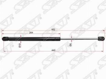 Газовый упор крышки багажника SAT Skoda Fabia  Mk1 (2004-2008) седан рестайлинг, хэтчбек рестайлинг