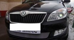 1 539 р. Сетка на бампер (рестайлинг) Russtal (хром) Skoda Fabia Mk2 хэтчбэк дорестайлинг (2007-2010)  с доставкой в г. Кемерово. Увеличить фотографию 4
