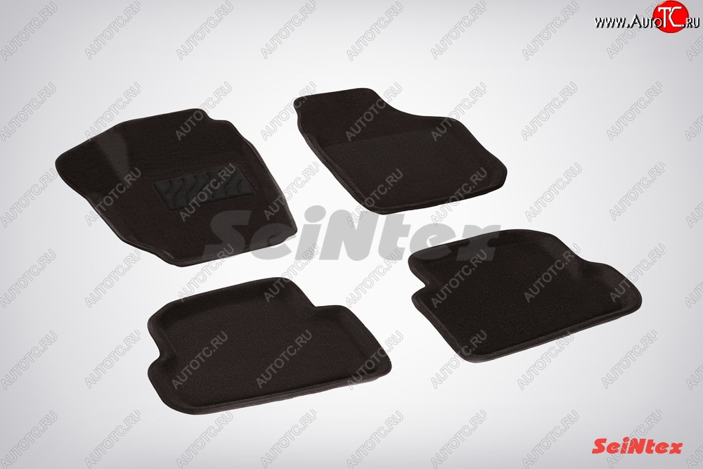 5 699 р. Износостойкие коврики в салон SeiNtex Premium 3D 4 шт. (ворсовые, черные)  Skoda Fabia  Mk2 (2007-2010) универсал дорестайлинг, хэтчбэк дорестайлинг  с доставкой в г. Кемерово