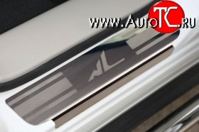 2 339 р. Комплект накладок на порожки автомобиля Novline Skoda Fabia Mk2 универсал дорестайлинг (2007-2010)  с доставкой в г. Кемерово