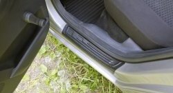 1 689 р. Накладки на порожки автомобиля RA (комплект 4 шт.) Skoda Fabia Mk2 универсал дорестайлинг (2007-2010)  с доставкой в г. Кемерово. Увеличить фотографию 3