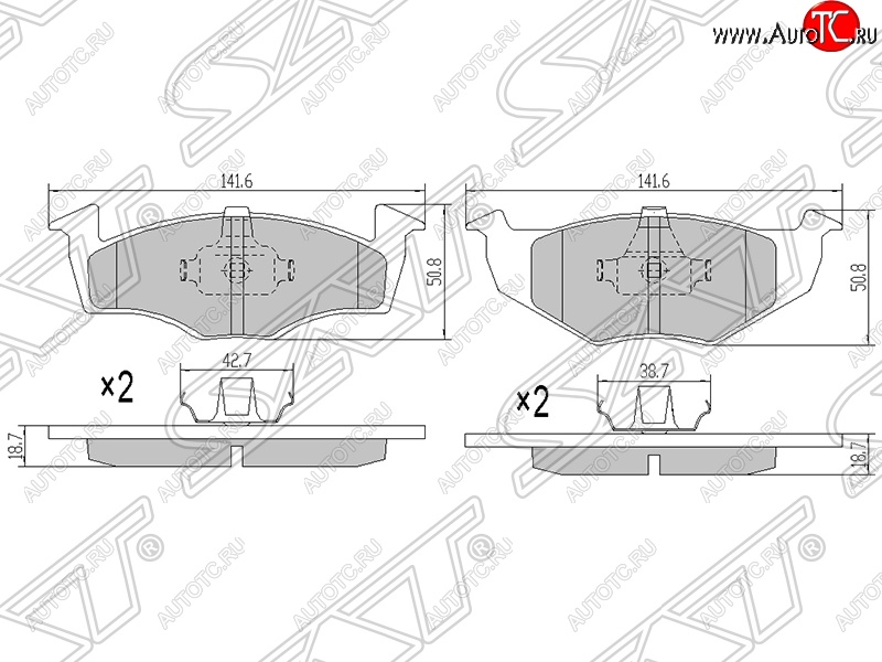 1 049 р. Колодки тормозные SAT (передние) Skoda Fabia Mk2 универсал дорестайлинг (2007-2010)  с доставкой в г. Кемерово