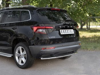 14 549 р. Защита заднего бампера (Ø42 мм, нержавейка) SLITKOFF  Skoda Karoq  NU7 (2017-2021) дорестайлинг  с доставкой в г. Кемерово. Увеличить фотографию 2
