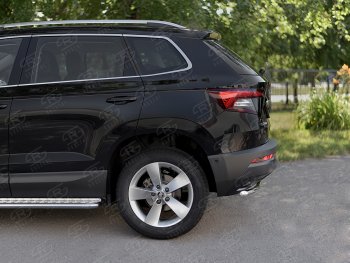 14 549 р. Защита заднего бампера (Ø42 мм, нержавейка) SLITKOFF  Skoda Karoq  NU7 (2017-2021) дорестайлинг  с доставкой в г. Кемерово. Увеличить фотографию 3