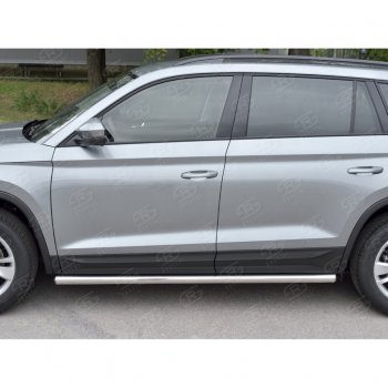 19 999 р. Пороги труба d63 (v3) SLITKOFF Skoda Kodiaq NU7 дорестайлинг (2017-2021)  с доставкой в г. Кемерово. Увеличить фотографию 2