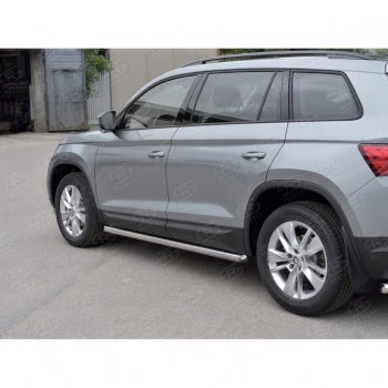 19 999 р. Пороги труба d63 (v3) SLITKOFF Skoda Kodiaq NU7 дорестайлинг (2017-2021)  с доставкой в г. Кемерово. Увеличить фотографию 3
