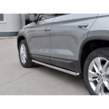 19 999 р. Пороги труба d63 (v3) SLITKOFF Skoda Kodiaq NU7 дорестайлинг (2017-2021)  с доставкой в г. Кемерово. Увеличить фотографию 4