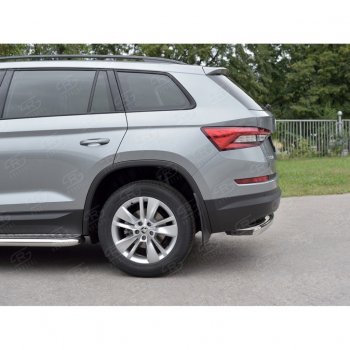 13 399 р. Защита заднего бампера d75х42 дуга Russtal Skoda Kodiaq NU7 дорестайлинг (2017-2021)  с доставкой в г. Кемерово. Увеличить фотографию 3