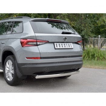 13 399 р. Защита заднего бампера d75х42 дуга Russtal Skoda Kodiaq NU7 дорестайлинг (2017-2021)  с доставкой в г. Кемерово. Увеличить фотографию 4