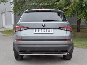 15 749 р. Защита заднего бампера (Ø42 мм, нержавейка) SLITKOFF  Skoda Kodiaq  NU7 (2017-2021) дорестайлинг  с доставкой в г. Кемерово. Увеличить фотографию 2