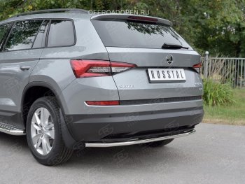 15 749 р. Защита заднего бампера (Ø42 мм, нержавейка) SLITKOFF  Skoda Kodiaq  NU7 (2017-2021) дорестайлинг  с доставкой в г. Кемерово. Увеличить фотографию 3