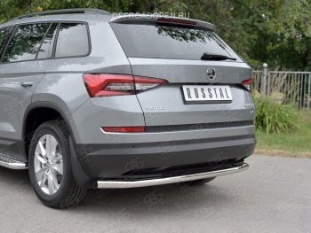 16 999 р. Защита заднего бампера (Ø63 мм, нержавейка) SLITKOFF Skoda Kodiaq NU7 дорестайлинг (2017-2021)  с доставкой в г. Кемерово. Увеличить фотографию 4