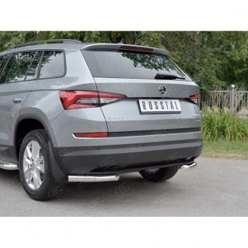 16 349 р. Защита заднего бампера (Ø63 мм уголки, нержавейка) SLITKOFF Skoda Kodiaq NU7 дорестайлинг (2017-2021)  с доставкой в г. Кемерово. Увеличить фотографию 4