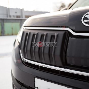 3 589 р. Заглушка решетки радиатора (2 штуки, шагрень) MV-Tuning  Skoda Kodiaq  NU7 (2017-2021) дорестайлинг (Текстурная поверхность)  с доставкой в г. Кемерово. Увеличить фотографию 3