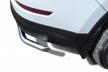 11 649 р. Защита заднего бампера Slitkoff (Ø 57 мм, с гибами)  Skoda Kodiaq  NU7 (2017-2021) дорестайлинг (Нержавеющая сталь)  с доставкой в г. Кемерово. Увеличить фотографию 3