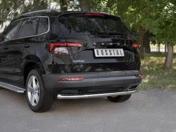 15 249 р. Защита заднего бампера (Ø63 мм, нержавейка) SLITKOFF Skoda Kodiaq NU7 дорестайлинг (2017-2021)  с доставкой в г. Кемерово. Увеличить фотографию 2