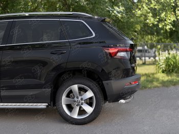 15 249 р. Защита заднего бампера (Ø63 мм, нержавейка) SLITKOFF Skoda Kodiaq NU7 дорестайлинг (2017-2021)  с доставкой в г. Кемерово. Увеличить фотографию 3