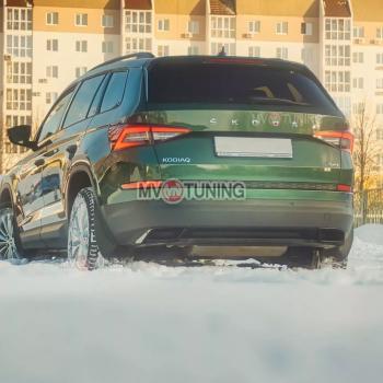 5 399 р. Имитация насадок глушителя MV-Tuning  Skoda Kodiaq  NU7 (2017-2021) дорестайлинг (SPACE GRAY (серый глянец))  с доставкой в г. Кемерово. Увеличить фотографию 4