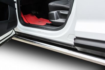 15 849 р. Защита порогов Slitkoff (Ø 57 мм, труба)  Skoda Kodiaq  NU7 (2017-2021) дорестайлинг (Нержавеющая сталь)  с доставкой в г. Кемерово. Увеличить фотографию 2