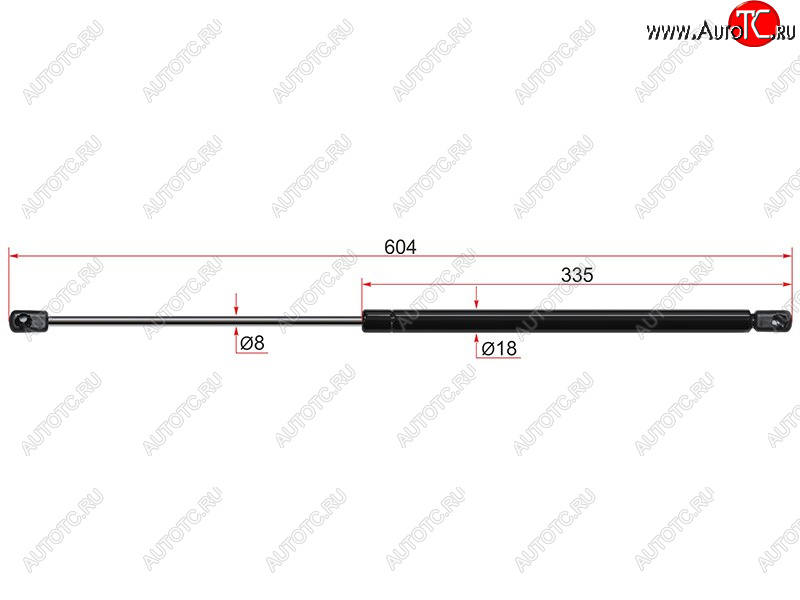 599 р. Газовый упор крышки багажника SAT  Skoda Octavia  A5 (2004-2013) дорестайлинг лифтбэк, лифтбэк рестайлинг  с доставкой в г. Кемерово