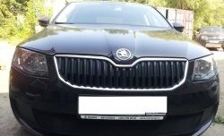 1 299 р. Сетка (для комплектации Active) на бампер Russtal (черная) Skoda Octavia A7 дорестайлинг лифтбэк (2012-2017)  с доставкой в г. Кемерово. Увеличить фотографию 2