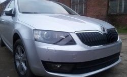 2 569 р. Сетка (для комплектации Ambition, Elegance) на бампер Russtal (черная) Skoda Octavia A7 дорестайлинг лифтбэк (2012-2017)  с доставкой в г. Кемерово. Увеличить фотографию 3