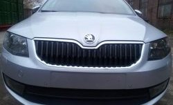 2 569 р. Сетка (для комплектации Ambition, Elegance) на бампер Russtal (черная) Skoda Octavia A7 дорестайлинг лифтбэк (2012-2017)  с доставкой в г. Кемерово. Увеличить фотографию 4