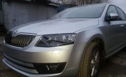 2 699 р. Сетка (для комплектации Ambition, Elegance) на бампер Russtal (хром)  Skoda Octavia  A7 (2012-2017) дорестайлинг лифтбэк, дорестайлинг универсал  с доставкой в г. Кемерово. Увеличить фотографию 2