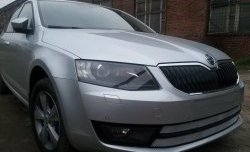 2 699 р. Сетка (для комплектации Ambition, Elegance) на бампер Russtal (хром)  Skoda Octavia  A7 (2012-2017) дорестайлинг лифтбэк, дорестайлинг универсал  с доставкой в г. Кемерово. Увеличить фотографию 3