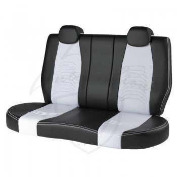 10 899 р. Чехлы для сидений (к-я Elegance, с подлокотником) Lord Autofashion Денвер (экокожа)  Skoda Octavia  A7 (2012-2017) дорестайлинг лифтбэк, дорестайлинг универсал (Чёрный, вставка белая)  с доставкой в г. Кемерово. Увеличить фотографию 2