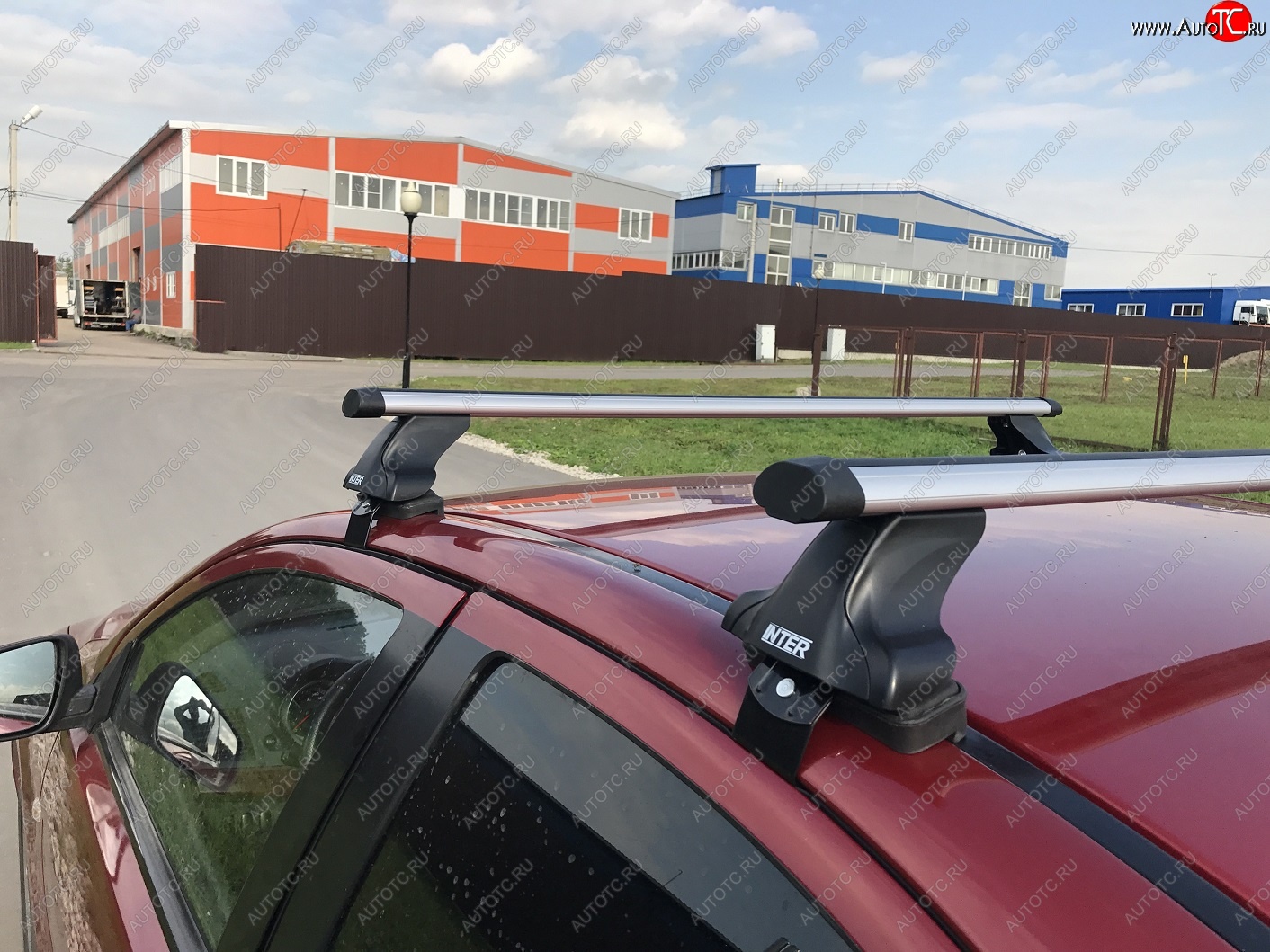 5 349 р. Багажник на крышу Inter  Skoda Octavia  A7 (2012-2020) дорестайлинг лифтбэк, рестайлинг лифтбэк (Алюминиевые поперечины Аэро, 120 см)  с доставкой в г. Кемерово