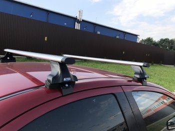 5 349 р. Багажник на крышу Inter  Skoda Octavia  A7 (2012-2020) дорестайлинг лифтбэк, рестайлинг лифтбэк (Алюминиевые поперечины Аэро, 120 см)  с доставкой в г. Кемерово. Увеличить фотографию 2