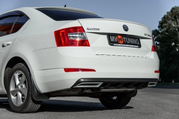 2 879 р. Накладка бампера (диффузор) MV-Tuning  Skoda Octavia  A7 (2012-2020) дорестайлинг лифтбэк, рестайлинг лифтбэк (Поверхность шагрень)  с доставкой в г. Кемерово. Увеличить фотографию 3