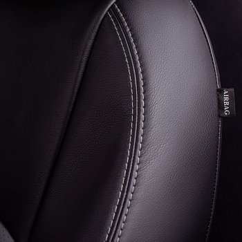 6 799 р. Чехлы для сидений (экокожа, РЗСиС, 2 П) Lord Autofashion Турин  Skoda Octavia ( Tour A4 1U5,  Tour A4 1U2) (1996-2010) универсал дорестайлинг, лифтбэк дорестайлинг, лифтбэк рестайлинг, универсал рестайлинг (Черный, вставка серая)  с доставкой в г. Кемерово. Увеличить фотографию 5