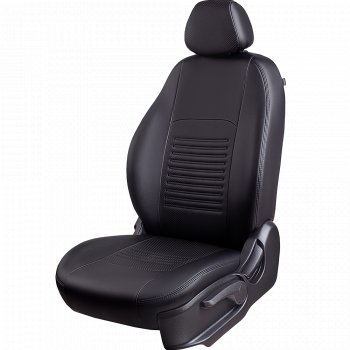 6 799 р. Чехлы для сидений (экокожа, РЗСиС, 2 П) Lord Autofashion Турин  Skoda Octavia ( Tour A4 1U5,  Tour A4 1U2) (1996-2010) универсал дорестайлинг, лифтбэк дорестайлинг, лифтбэк рестайлинг, универсал рестайлинг (Черный, вставка черная)  с доставкой в г. Кемерово. Увеличить фотографию 2