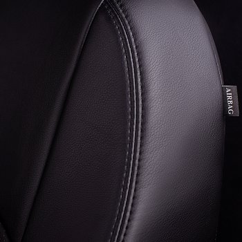 6 799 р. Чехлы для сидений (экокожа, РЗСиС, 2 П) Lord Autofashion Турин  Skoda Octavia ( Tour A4 1U5,  Tour A4 1U2) (1996-2010) универсал дорестайлинг, лифтбэк дорестайлинг, лифтбэк рестайлинг, универсал рестайлинг (Черный, вставка черная)  с доставкой в г. Кемерово. Увеличить фотографию 3