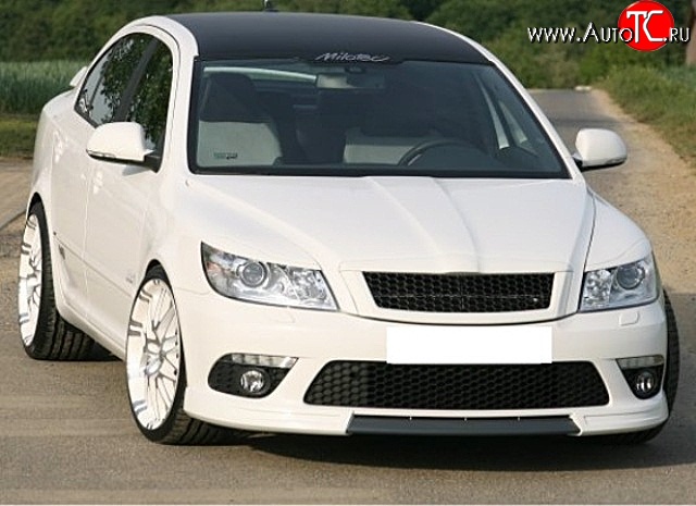 3 699 р. Решётка радиатора RS Style Skoda Octavia A5 рестайлинг универсал (2008-2013) (Алюминиевая черная сетка, Неокрашенная)  с доставкой в г. Кемерово