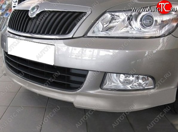 3 949 р. Накладка на передний бампер CT v3 Skoda Octavia A5 рестайлинг универсал (2008-2013) (Неокрашенная)  с доставкой в г. Кемерово