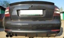 2 299 р. Накладка на задний бампер CT v2 Skoda Octavia A5 рестайлинг универсал (2008-2013) (Неокрашенная)  с доставкой в г. Кемерово. Увеличить фотографию 2