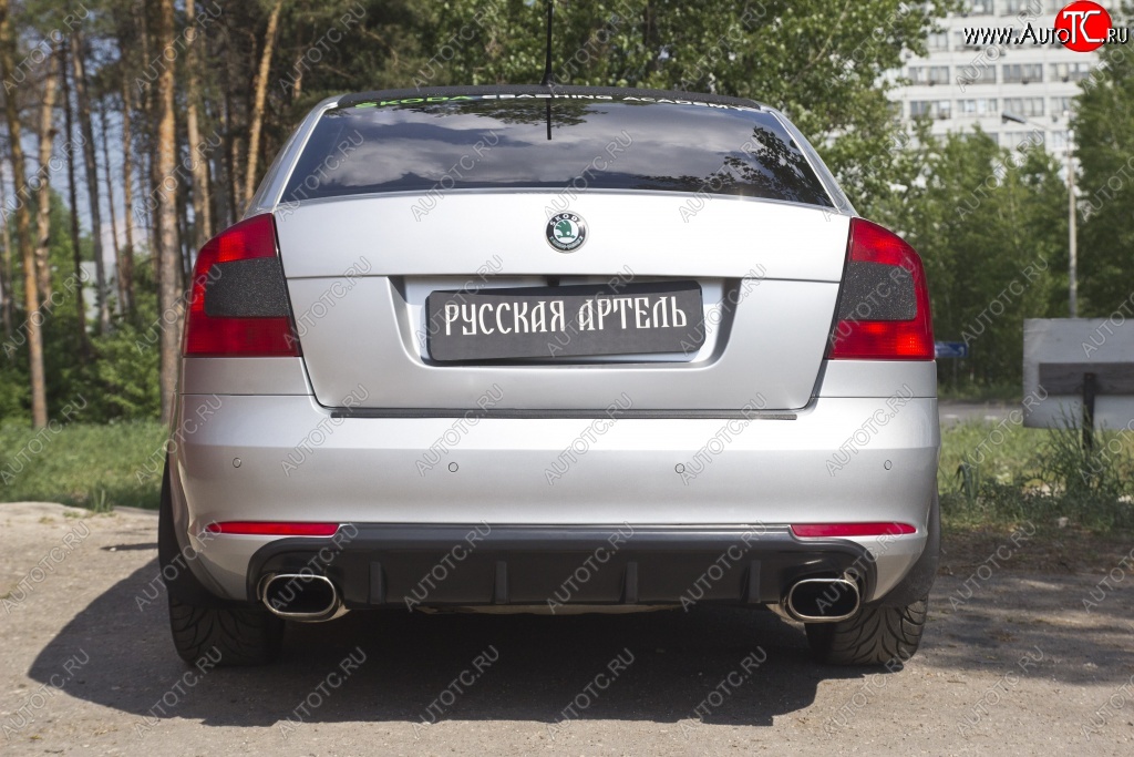 3 499 р. Диффузор заднего бампера RA  Skoda Octavia  A5 (2008-2013) лифтбэк рестайлинг, рестайлинг универсал (Поверхность шагрень)  с доставкой в г. Кемерово